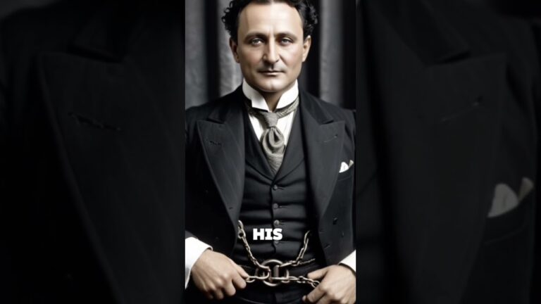 A man in a formal suit and tie is seated with hands cuffed. The word "HIS" is prominently displayed on his torso.